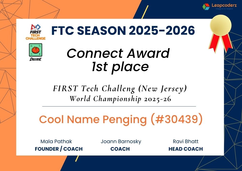 Inspire Award FTC Season 2025-26 LeapCoderz World Championship